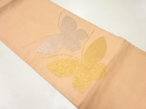  紗 蝶模様織出し名古屋帯